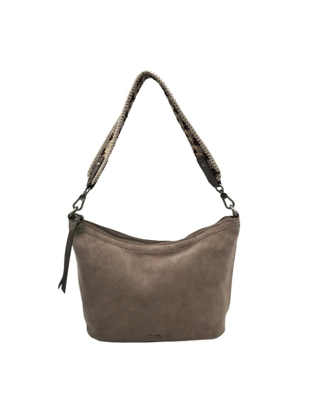 The Sak Gray Genuine Suede De Young Shoulder Bag